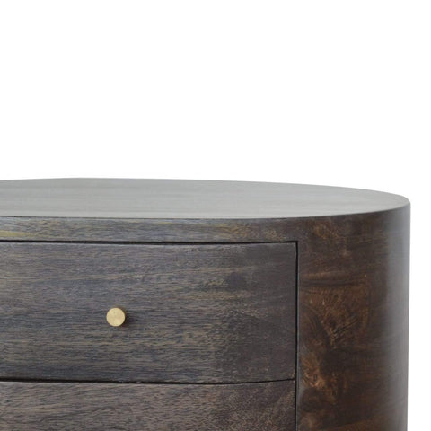 Ash Black Bedside with Brass Legs Sleeping Artisan Furniture 