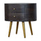 Ash Black Bedside with Brass Legs Sleeping Artisan Furniture 