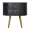 Ash Black Bedside with Brass Legs Sleeping Artisan Furniture 