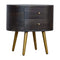 Ash Black Bedside with Brass Legs Sleeping Artisan Furniture 