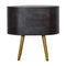Ash Black Bedside with Brass Legs Sleeping Artisan Furniture 
