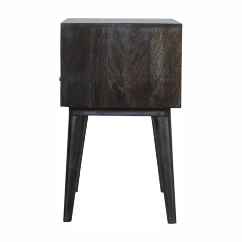 Ash Black Carved Drawer Bedside Sleeping Artisan Furniture 