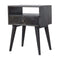 Ash Black Carved Drawer Bedside Sleeping Artisan Furniture 