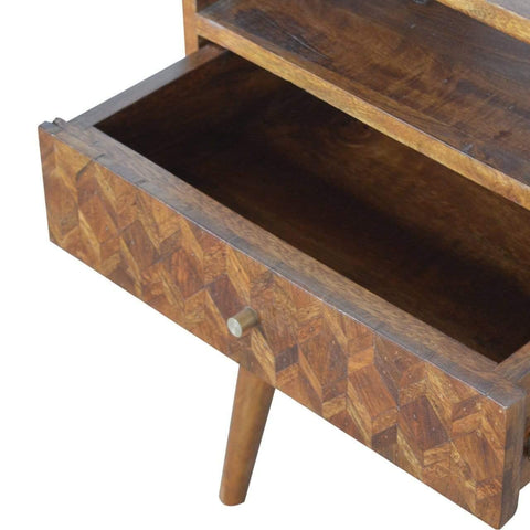 Assorted Chestnut Bedside with Open Slot Sleeping Artisan Furniture 