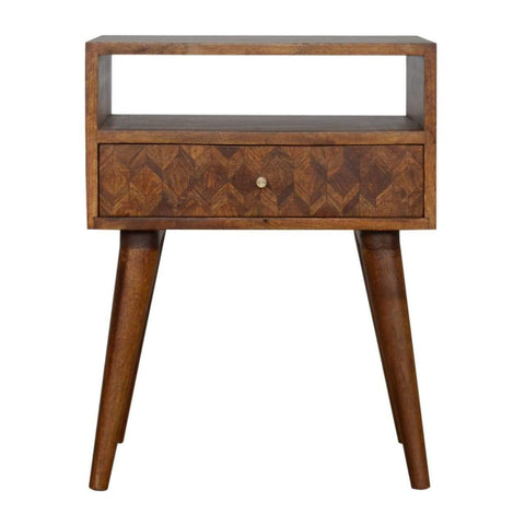 Assorted Chestnut Bedside with Open Slot Sleeping Artisan Furniture 