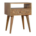 Assorted Oak-ish Bedside with Open Slot Sleeping Artisan Furniture 