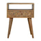 Assorted Oak-ish Bedside with Open Slot Sleeping Artisan Furniture 
