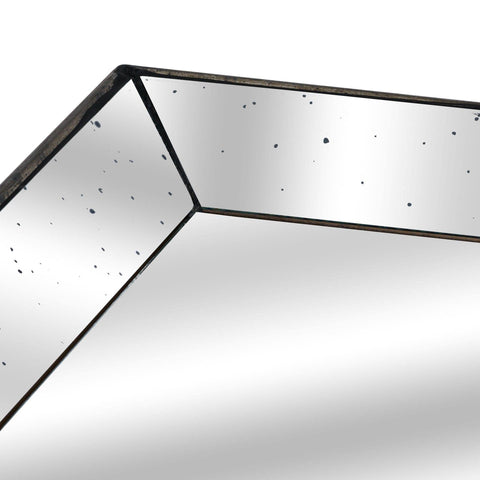 Astor Distressed Mirrored Square Tray With Wooden Detailing Accessories Hill Interiors 