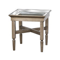 Astor Glass Side Table With Mirror Detailing Living Hill Interiors 