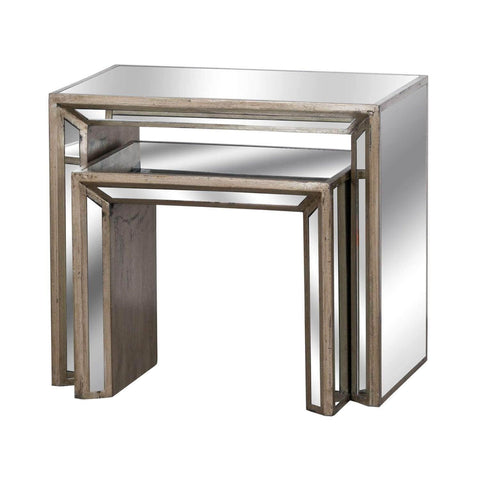 Augustus Mirrored Nest Of Tables Living Hill Interiors 