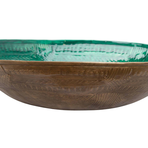 Aztec Collection Brass Embossed Ceramic Dipped Bowl Accessories Hill Interiors 