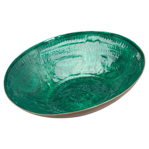 Aztec Collection Brass Embossed Ceramic Dipped Bowl Accessories Hill Interiors 