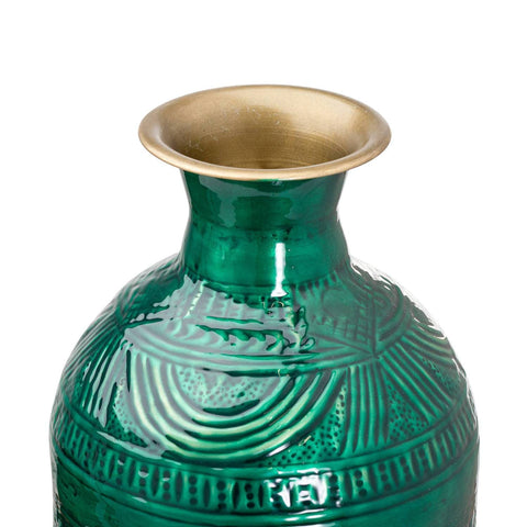 Aztec Collection Brass Embossed Ceramic Dipped Lebes Vase Accessories Hill Interiors 