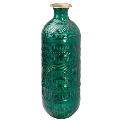 Aztec Collection Brass Embossed Ceramic Dipped Lebes Vase Accessories Hill Interiors 