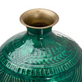 Aztec Collection Brass Embossed Ceramic Dipped Squat Vase Accessories Hill Interiors 