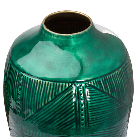 Aztec Collection Brass embossed Ceramic Dipped Urn Vase Accessories Hill Interiors 