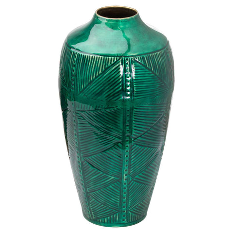 Aztec Collection Brass embossed Ceramic Dipped Urn Vase Accessories Hill Interiors 