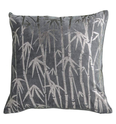 Bamboo Palm Metallic Cushion Grey Accessories Regency Studio 