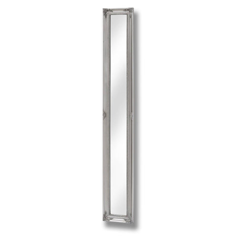 Baroque Slimline Antique Silver Full Length Mirror Mirrors Hill Interiors 