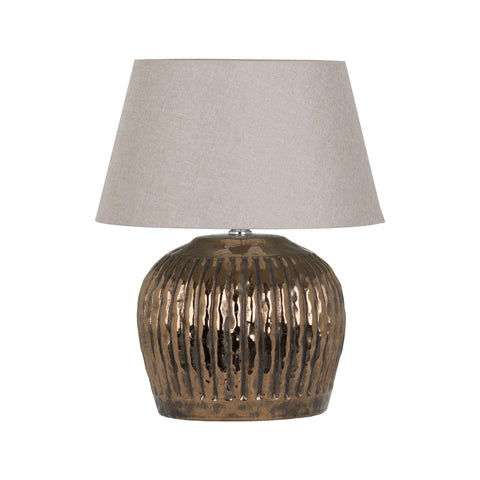 Basilica Bronze Metallic Ceramic Table Lamp Lighting Hill Interiors 
