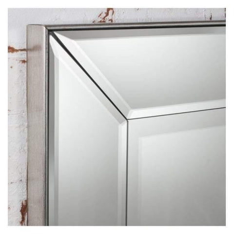 Baskin Rectangle Mirror Silver 31.5x23.5" Sleeping Regency Studio 