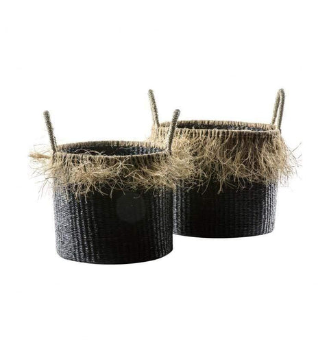 Basso Black Set of 2 Baskets Accessories Regency Studio 