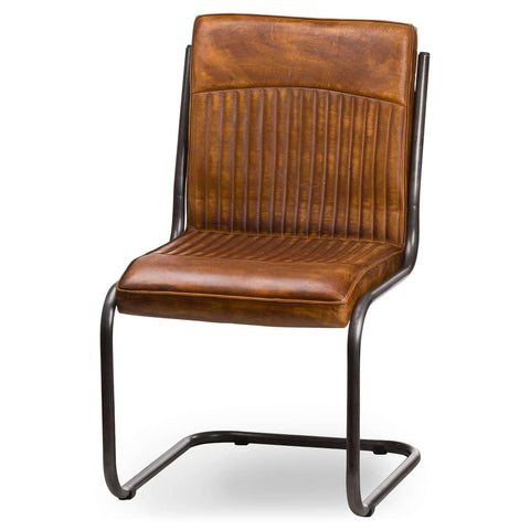 Billy Leather Ribbed Dining Chair Dining Hill Interiors 