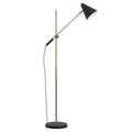 Black And Brass Adjustable Floor Lamp With Cone Shade Lighting Hill Interiors 