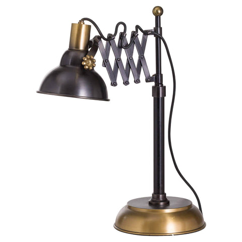 Black And Brass Adjustable Scissor Lamp Lighting Hill Interiors 