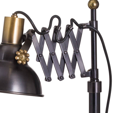 Black And Brass Adjustable Scissor Lamp Lighting Hill Interiors 