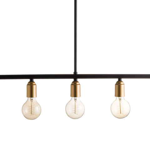 Black And Brass Industrial Five Bulb Bar Light Lighting Hill Interiors 