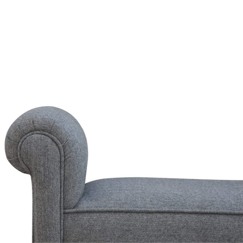 Black Tweed Bench with Turned Feet Living Artisan Furniture 