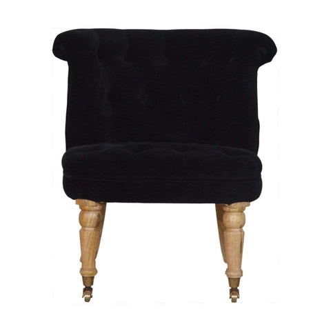 Black Velvet Accent Chair Living Artisan Furniture 