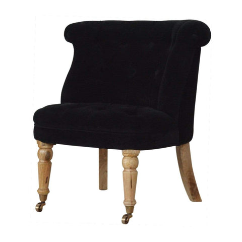 Black Velvet Accent Chair Living Artisan Furniture 