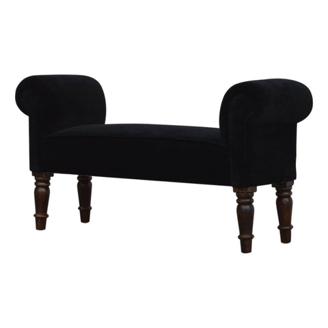 Black Velvet Bench Living Artisan Furniture 