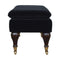 Black Velvet Bench with Castor Legs Living Artisan Furniture 