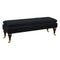 Black Velvet Bench with Castor Legs Living Artisan Furniture 