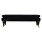 Black Velvet Bench with Castor Legs Living Artisan Furniture 