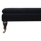 Black Velvet Bench with Castor Legs Living Artisan Furniture 