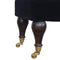Black Velvet Bench with Castor Legs Living Artisan Furniture 