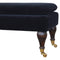 Black Velvet Bench with Castor Legs Living Artisan Furniture 