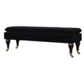 Black Velvet Bench with Castor Legs Living Artisan Furniture 