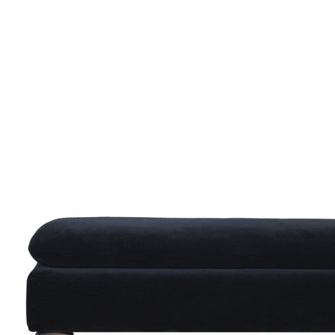 Black Velvet Bench with Castor Legs Living Artisan Furniture 