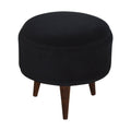 Black Velvet Nordic Style Footstool Living Artisan Furniture 