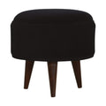 Black Velvet Nordic Style Footstool Living Artisan Furniture 