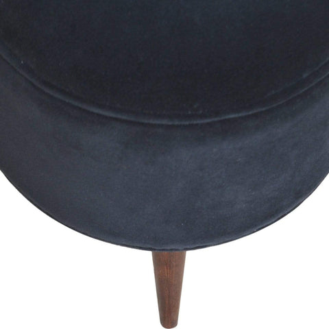 Black Velvet Nordic Style Footstool Living Artisan Furniture 