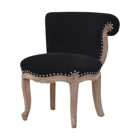 Black Velvet Studded Chair Living Artisan Furniture 