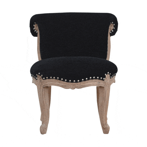 Black Velvet Studded Chair Living Artisan Furniture 