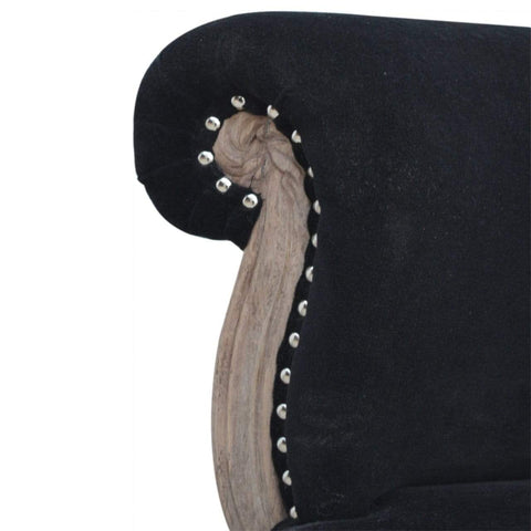 Black Velvet Studded Chair Living Artisan Furniture 