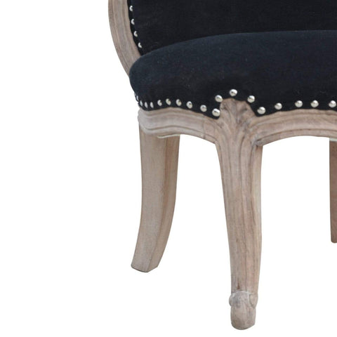 Black Velvet Studded Chair Living Artisan Furniture 